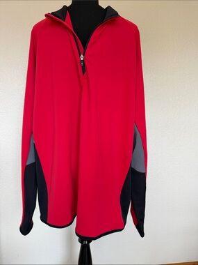 Men's Red Quarter-Zip Pullover Jacket